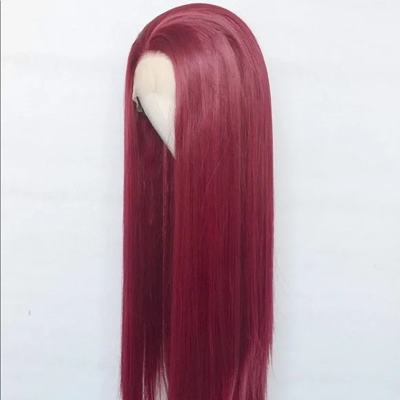 22” DEEP RED STRAIGHT LACE FRONT WIG💫